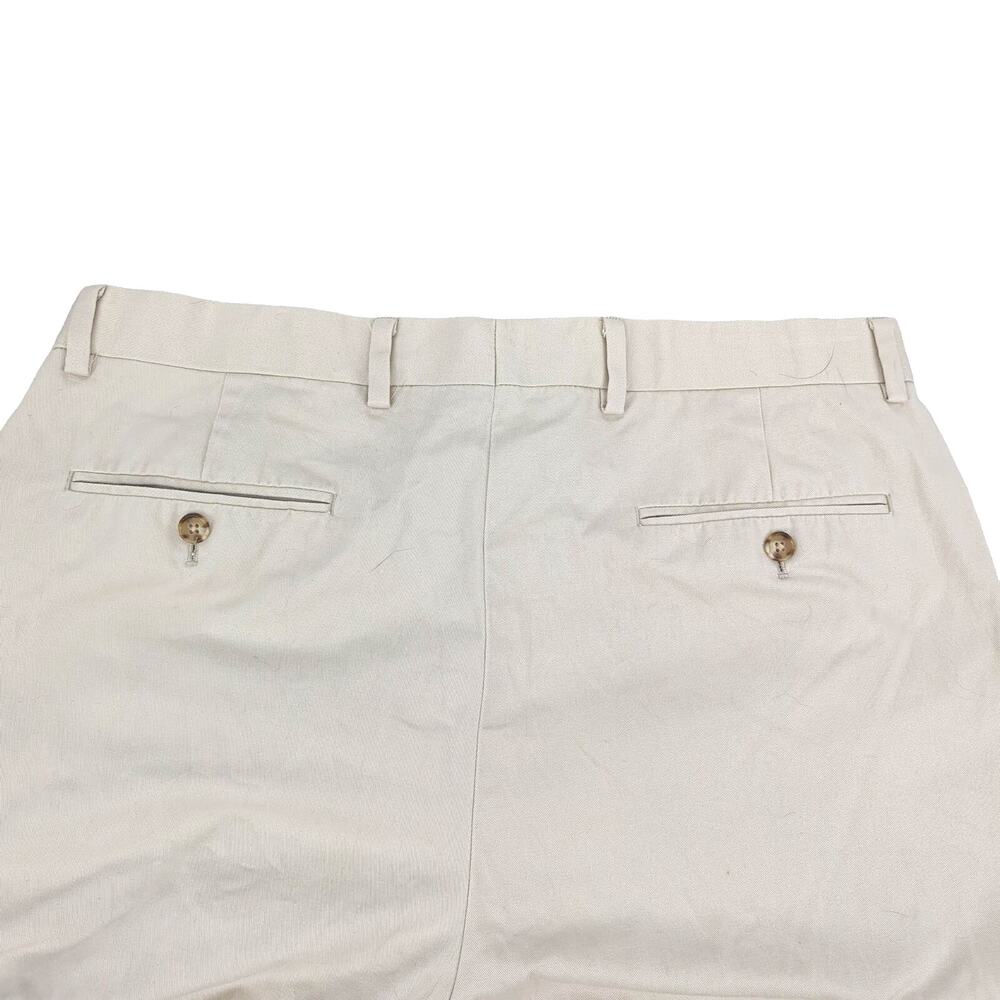 EUC Brooks Brothers White Cotton Pleated Dress Pants Mens 35x29 Dry Clean Cuffed - Picture 6 of 13